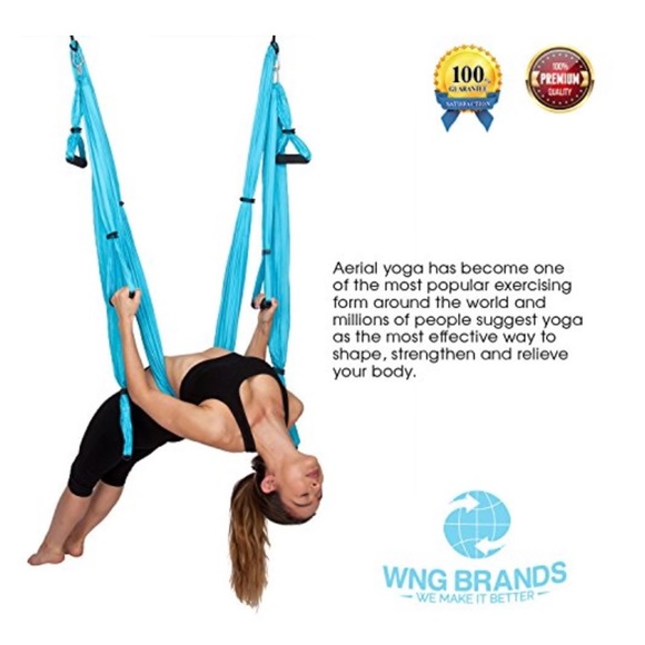 WNG Yoga Swing Aerial Yoga Inversion Sling, Pink - Picture 5 of 6